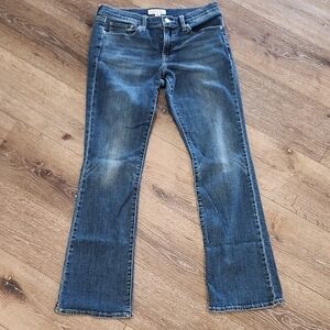 Lucky Brand Mid Rise Sweet Bootcut Dark Blue Faded Accent Streetwear Indie Grung